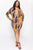 Lets Get Lost Mini Dress - Blue/Mustard