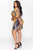 Lets Get Lost Mini Dress - Blue/Mustard