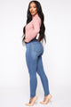 Classic High Waist Skinny Jeans - Medium Blue Wash