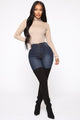 Classic High Waist Skinny Jeans - Dark Denim