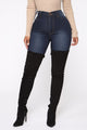Classic High Waist Skinny Jeans - Dark Denim