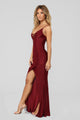 Azariah Lace Up Maxi Dress - Burgundy