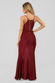 Azariah Lace Up Maxi Dress - Burgundy