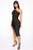Stole Your Heart Bandage Midi Dress - Black