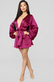 Sophia Satin Romper - Magenta
