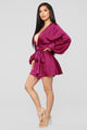 Sophia Satin Romper - Magenta