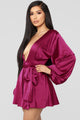 Sophia Satin Romper - Magenta
