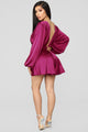 Sophia Satin Romper - Magenta