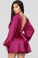 Sophia Satin Romper - Magenta