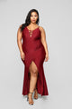 Azariah Lace Up Maxi Dress - Burgundy