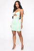 To Be Clear Mini Dress - Sage