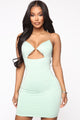 To Be Clear Mini Dress - Sage