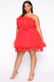 Exclusive Tulle Mini Dress - Red