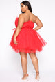 Exclusive Tulle Mini Dress - Red