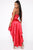 Looking Lovely Maxi Satin Dress - Red