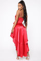 Looking Lovely Maxi Satin Dress - Red