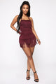 Party Crasher Fringe Romper - Wine