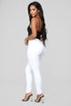 Super High Waist Denim Skinnies - White