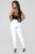 Super High Waist Denim Skinnies - White