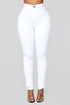 Super High Waist Denim Skinnies - White