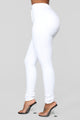 Super High Waist Denim Skinnies - White