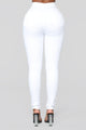 Super High Waist Denim Skinnies - White