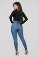 Classic High Waist Skinny Jeans - Medium Blue Wash