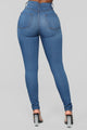 Classic High Waist Skinny Jeans - Medium Blue Wash