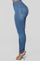 Classic High Waist Skinny Jeans - Medium Blue Wash
