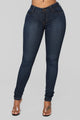 Classic Mid Rise Skinny Jeans - Dark Denim