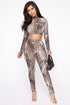 We At My Favorite Spot Legging Set - Brown/combo