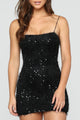Shimmy And Shine Sequin Mini Dress - Black