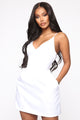 Selena Satin Dress - White