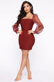 Top Candidate Mini Dress - Wine