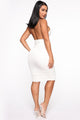 Party Crasher Ruched Midi Dress - White
