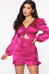 Someone Special Satin Mini Dress - Magenta