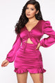 Someone Special Satin Mini Dress - Magenta