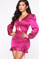 Someone Special Satin Mini Dress - Magenta