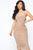 Perfectly Polished Ruched Midi Dress - Mocha