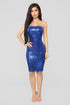 Mad About It Sequin Midi Dress - Royal