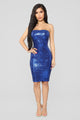 Mad About It Sequin Midi Dress - Royal