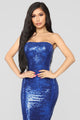 Mad About It Sequin Midi Dress - Royal