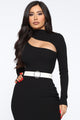 Making The Cut Midi Sweater Dress - Black