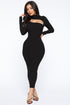 Making The Cut Midi Sweater Dress - Black