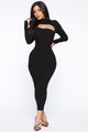 Making The Cut Midi Sweater Dress - Black