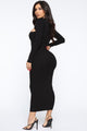 Making The Cut Midi Sweater Dress - Black