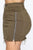 Nadia Denim Zipper Skirt - Olive
