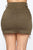 Nadia Denim Zipper Skirt - Olive