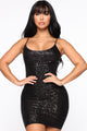 Shiny Things Sequin Mini Dress - Black