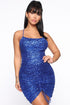 Misbehaving Sequin Mini Dress - Royal